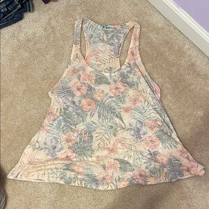 gaze Floral Racerback Tank - Peach, Gray, Lavender